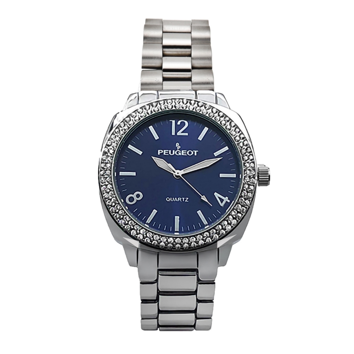 Women's 40mm Blue Face Boyfriend Bracelet Watch with Crystal Bezel - Blue