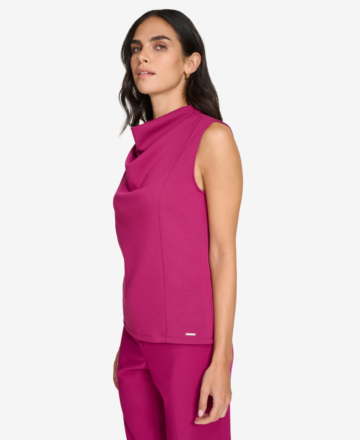 Calvin Klein Women's Drape-Neck Sleeveless Blouse