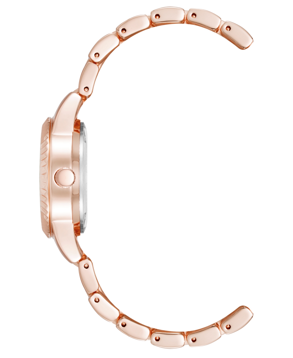 Anne Klein Women's Quartz RoundCoin Edge Rose Gold-Tone Alloy Metal Watch, - Navy/Rose Gold-Tone