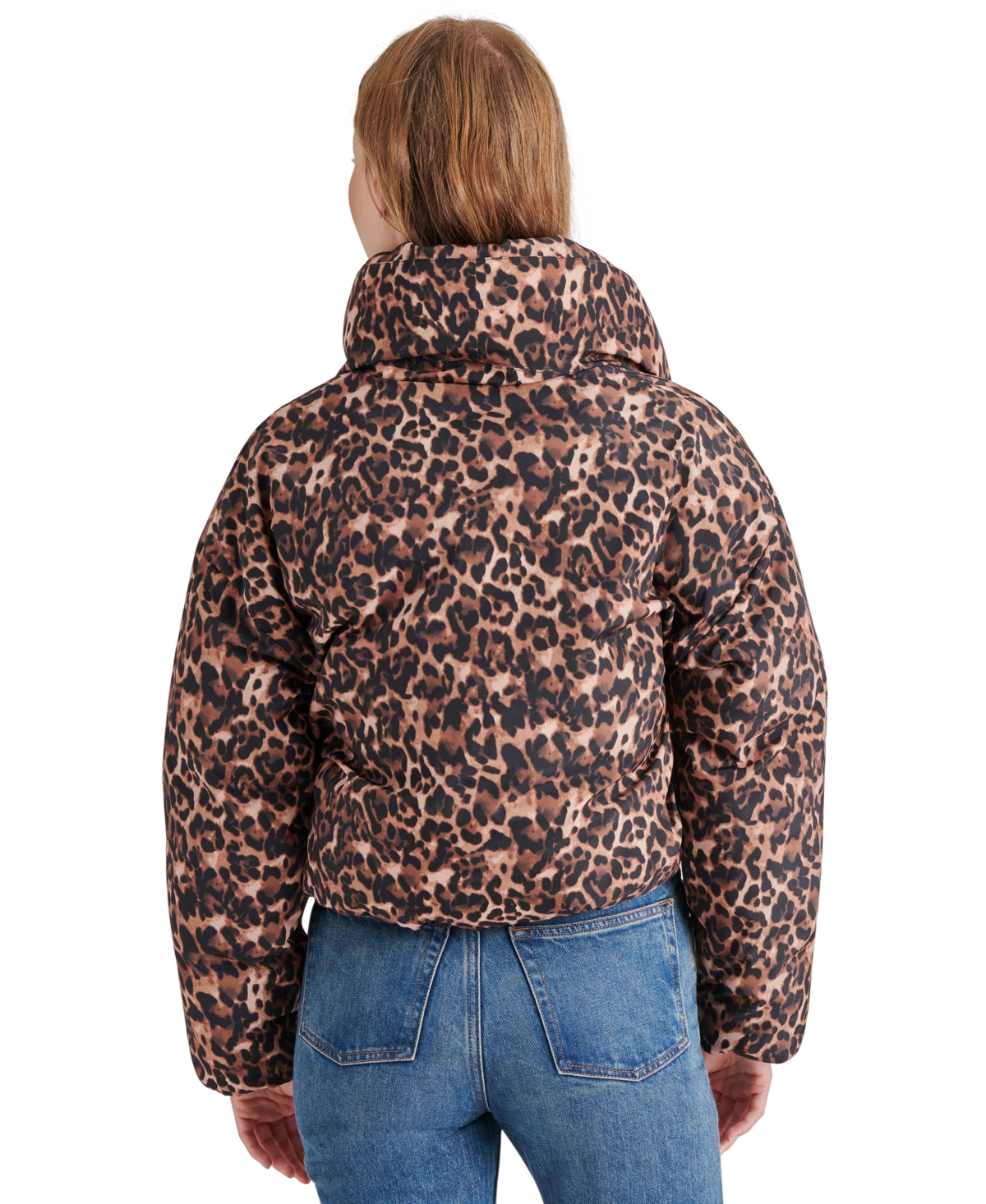 Steve Madden Women's EvyPrint Puffer Jacket - Leopard