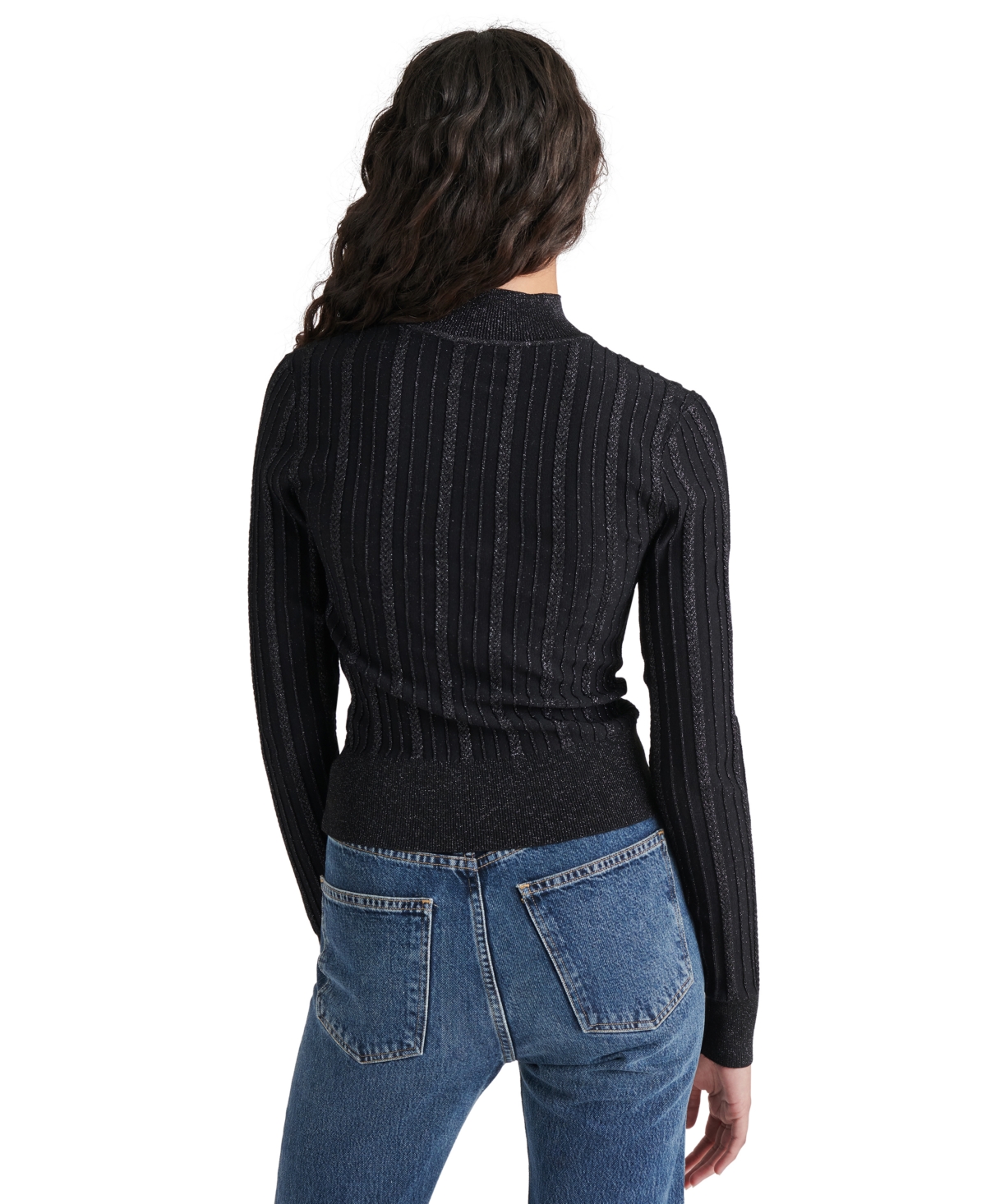 Steve Madden Women's Pamela Metallic Cable-Knit Sweater