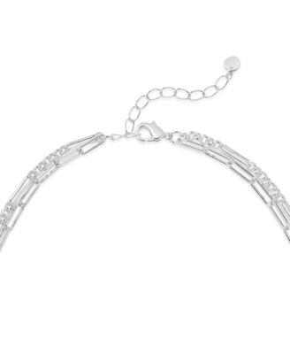 Silver, Gold Double Plated Brass Layered Necklace