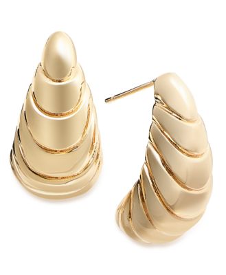 Silver, Gold Plated Brass Textured Earring