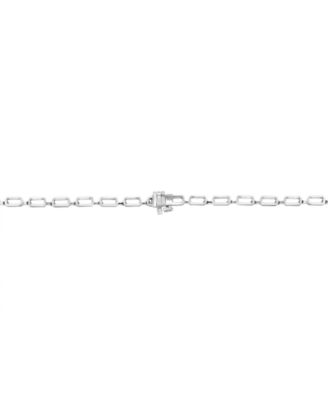 EFFY&reg; Diamond Baguette & Round Cluster 18-1/2" Tennis Necklace (4-3/8 ct. t.w.) in 14k White Gold