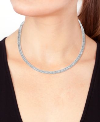 EFFY&reg; Diamond Round & Baguette 17" Collar Necklace (4 ct. t.w.) in 14k Gold (also available in White Gold)