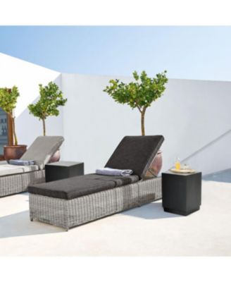 Outdoor Side Table, 18'' Minimalist Gray Square Cement End Tables, Small Accent Table for Indoor, Outdoor, Porch, Poolside, Backyard, Modern Patio Furniture, Plant Stand