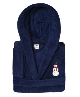 Kids Snowman Super Plush Double Brushed Hooded Bathrobe