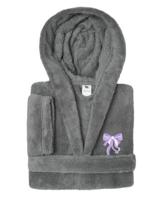 Kids Bow Super Plush Double Brushed Hooded Bathrobe