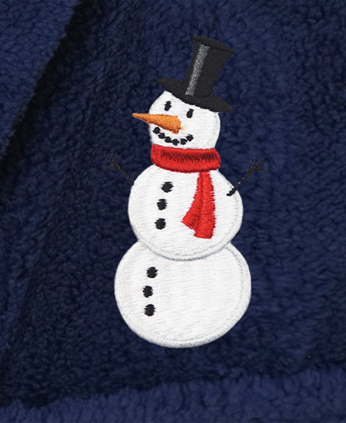 Linum Home Kids Snowman Super Plush Double Brushed Hooded Bathrobe In Navy