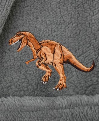 Kids Dino Super Plush Double Brushed Hooded Bathrobe