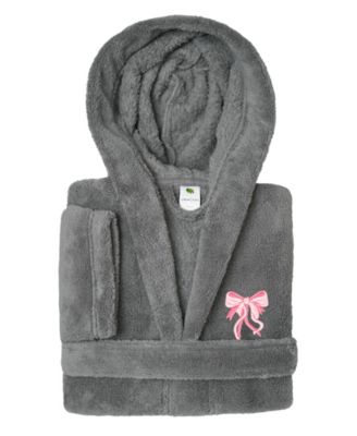 Kids Bow Super Plush Double Brushed Hooded Bathrobe