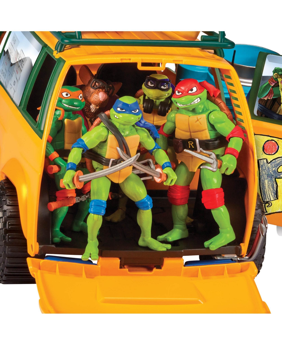 Teenage Mutant Ninja Turtles Tmnt Movie Pizza Van With Pizza Throwing Action In Multi