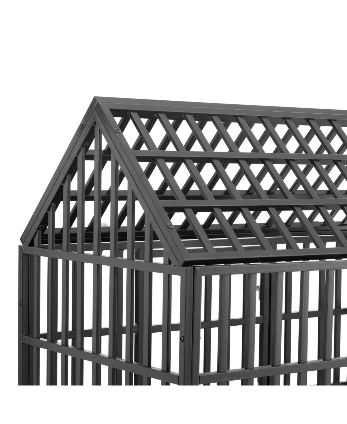 Slickblue Heavy Duty Dog Cage with Roof and Window - Secure Pet Crate for Indoor/Outdoor Use