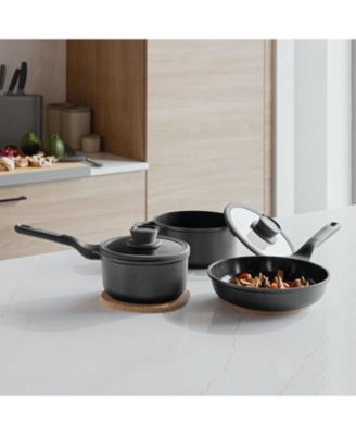 Leo Stone+ Nonstick Ceramic 12" Wok Pan, 5.3qt