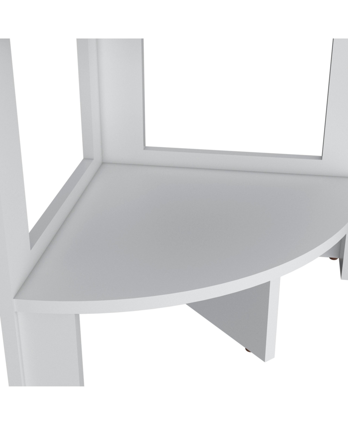 Fm Furniture Gisela Corner Shelf With Three Shelves- White
