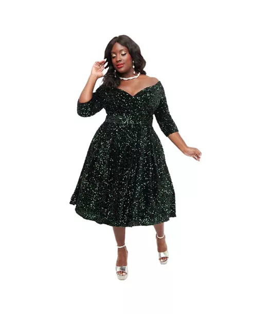 plus size 1950s marceline swing dress