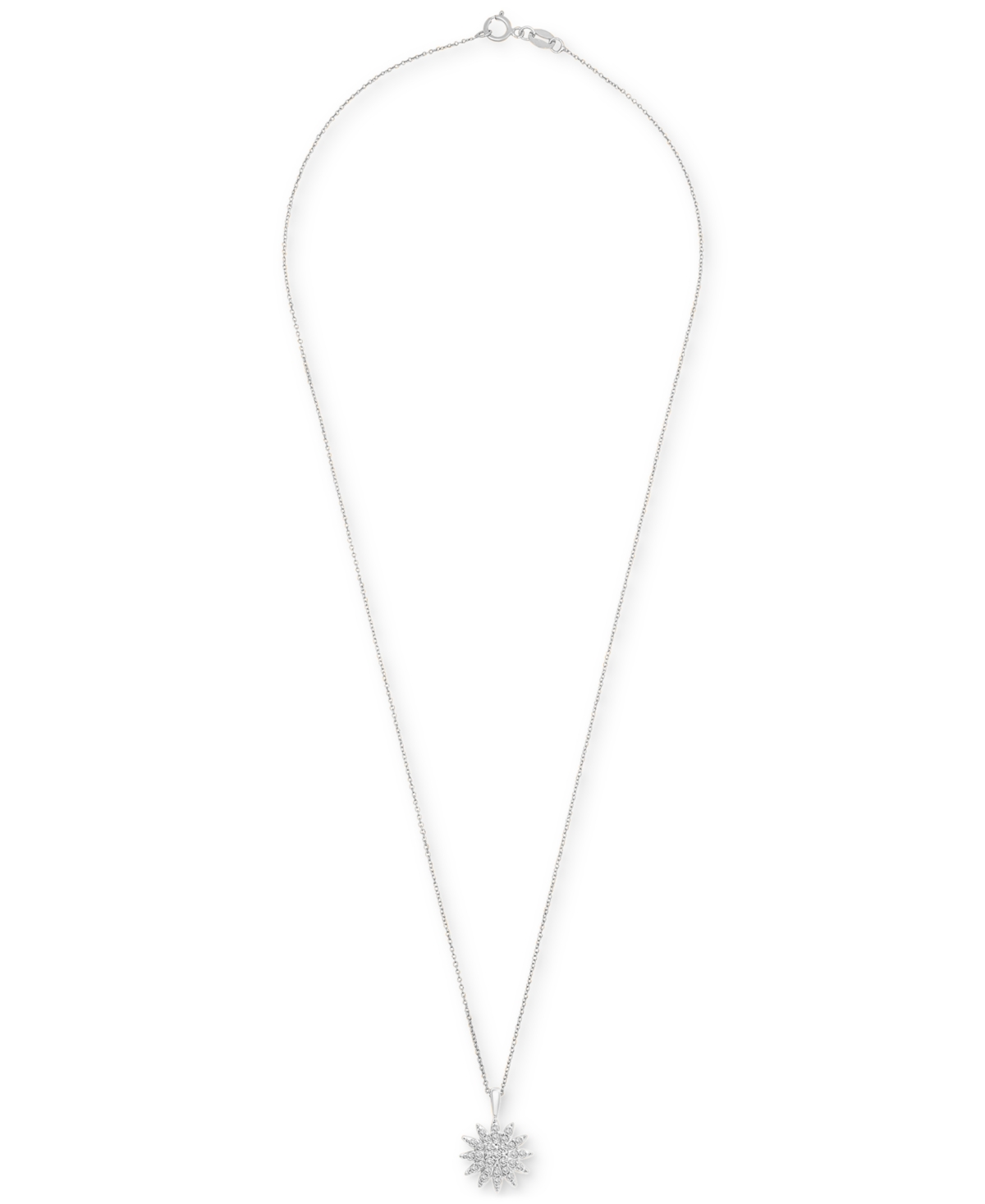 Macy's 2-pc. Set Diamond Starburst Pendant Necklace & Matching Stud Earrings (1/2 Ct. T.w.) In Sterling Sil In Sterling Silver