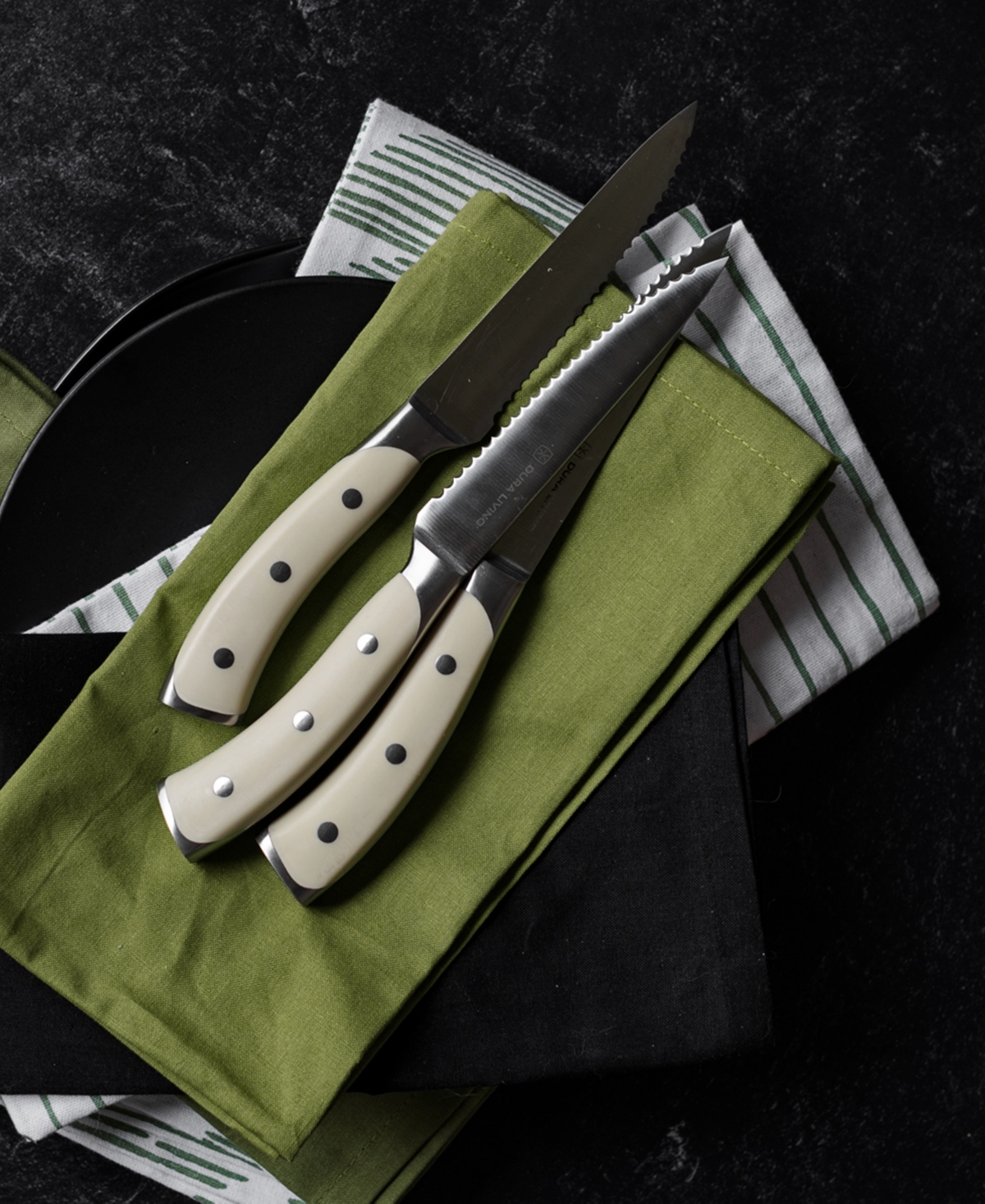 Shop Dura Living 8-piece Steak Knife Set In Cream