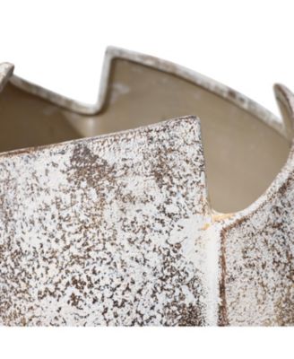 Modern Marble White 12.2-Inch Tall Stoneware Table Vase