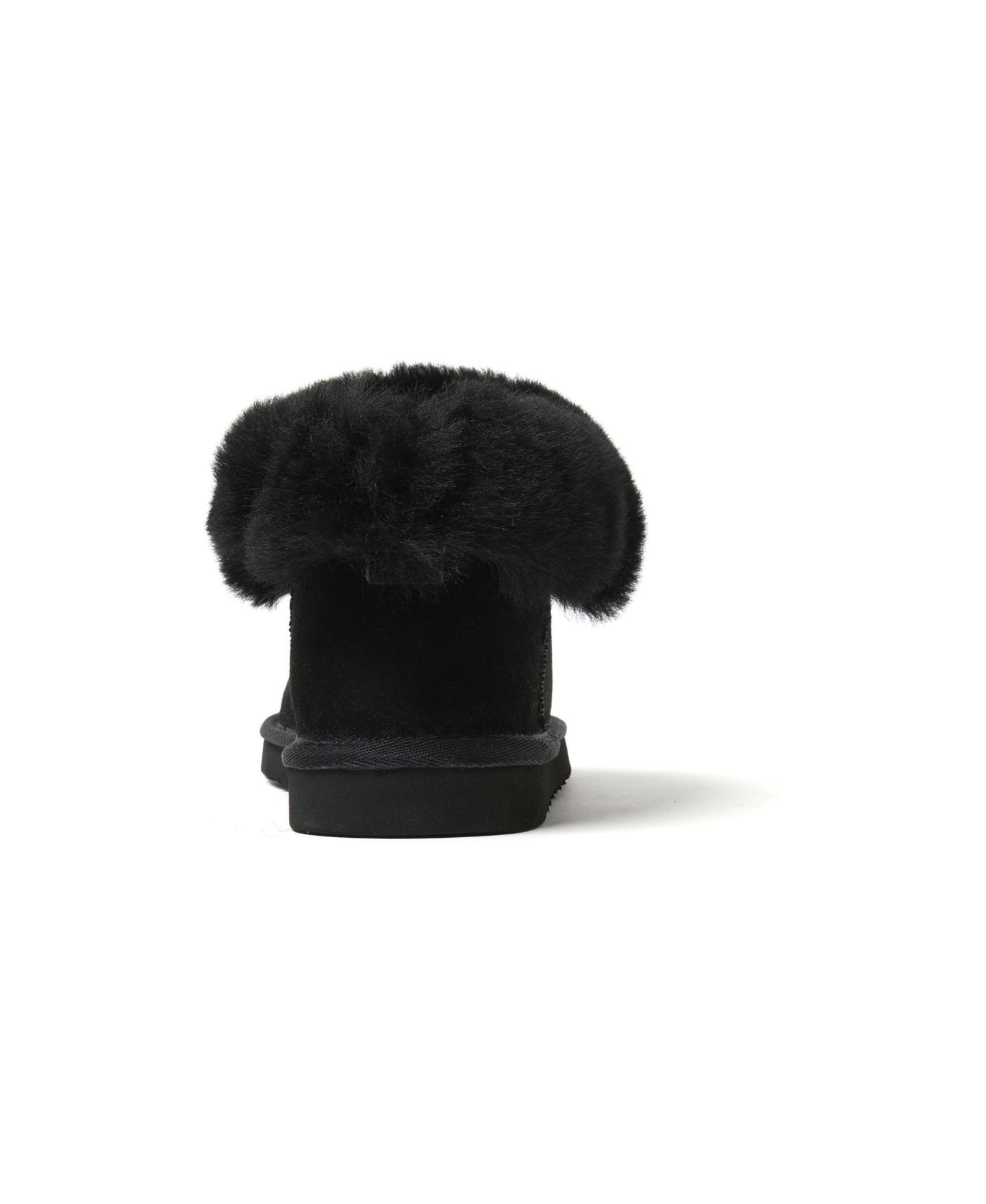 Женские ботинки Dearfoams Perth Genuine Shearling Foldover Boot, цвет: Чёрный — фото 3