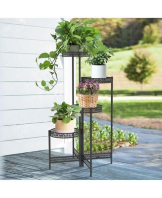 Metal Multi-tier Planter Flowers Pots Holder Garden Patio Decor Plants Rack Stand