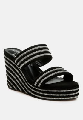 Women's Danker Rhinestones Embellished Wedge Sandals