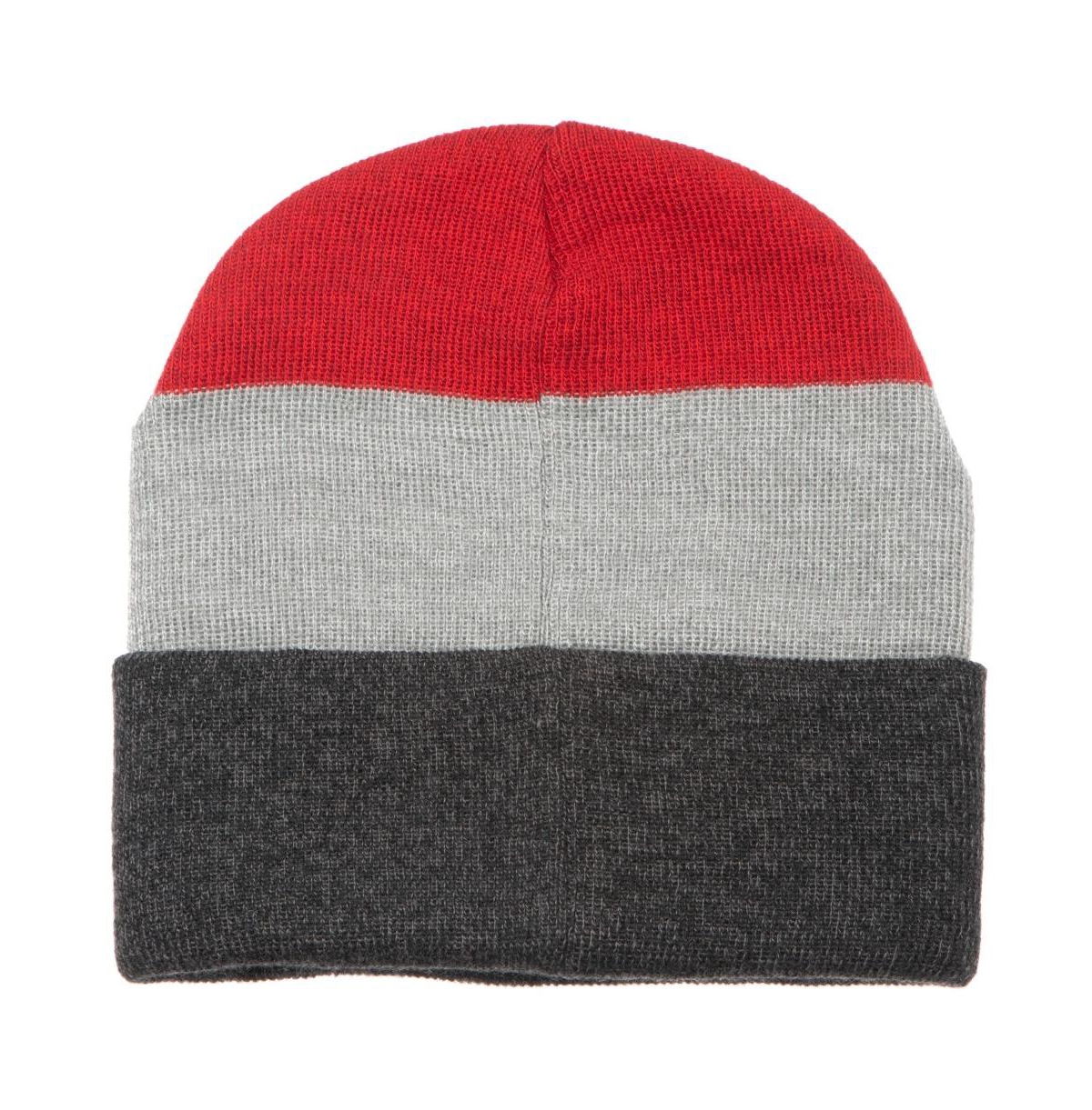 Dungeons & Dragons Men's Dungeons and Dragons Game Striped Red Marled Embroidery Logo Knitted Beanie Hat for Winter