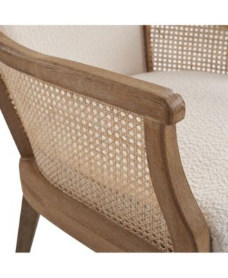 Werner Farmhouse Rattan Solid Wood Armchair