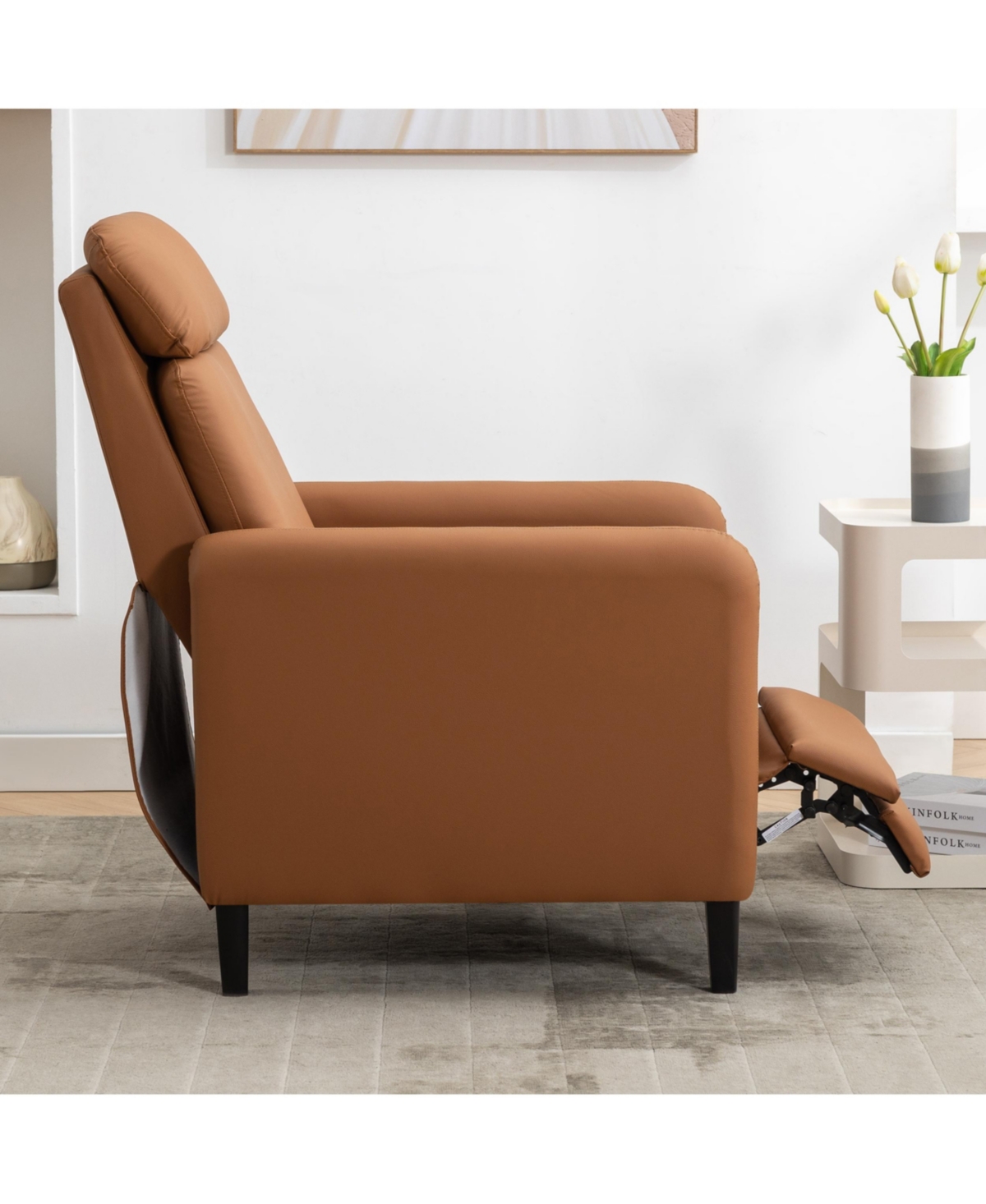 Slickblue Modern Artistic Adjustable Recliner Chair in Pu Leather Perfect for Living Room, Bedroom, and Home Theater