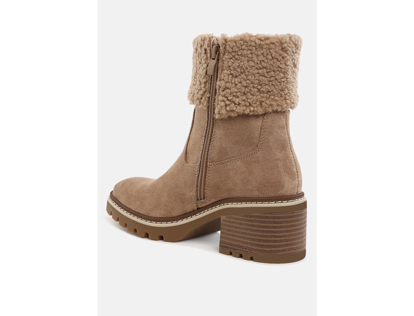 Женские ботинки London Rag Woolly Faux Fur and Embroidery Detail, цвет: Светлый бежевый — фото 3