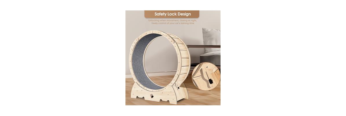 Slickblue Cat Exercise Wheel for Indoor Cats – Carpeted Running Wheel, Fitness Treadmill for Healthy Weight Loss, 37