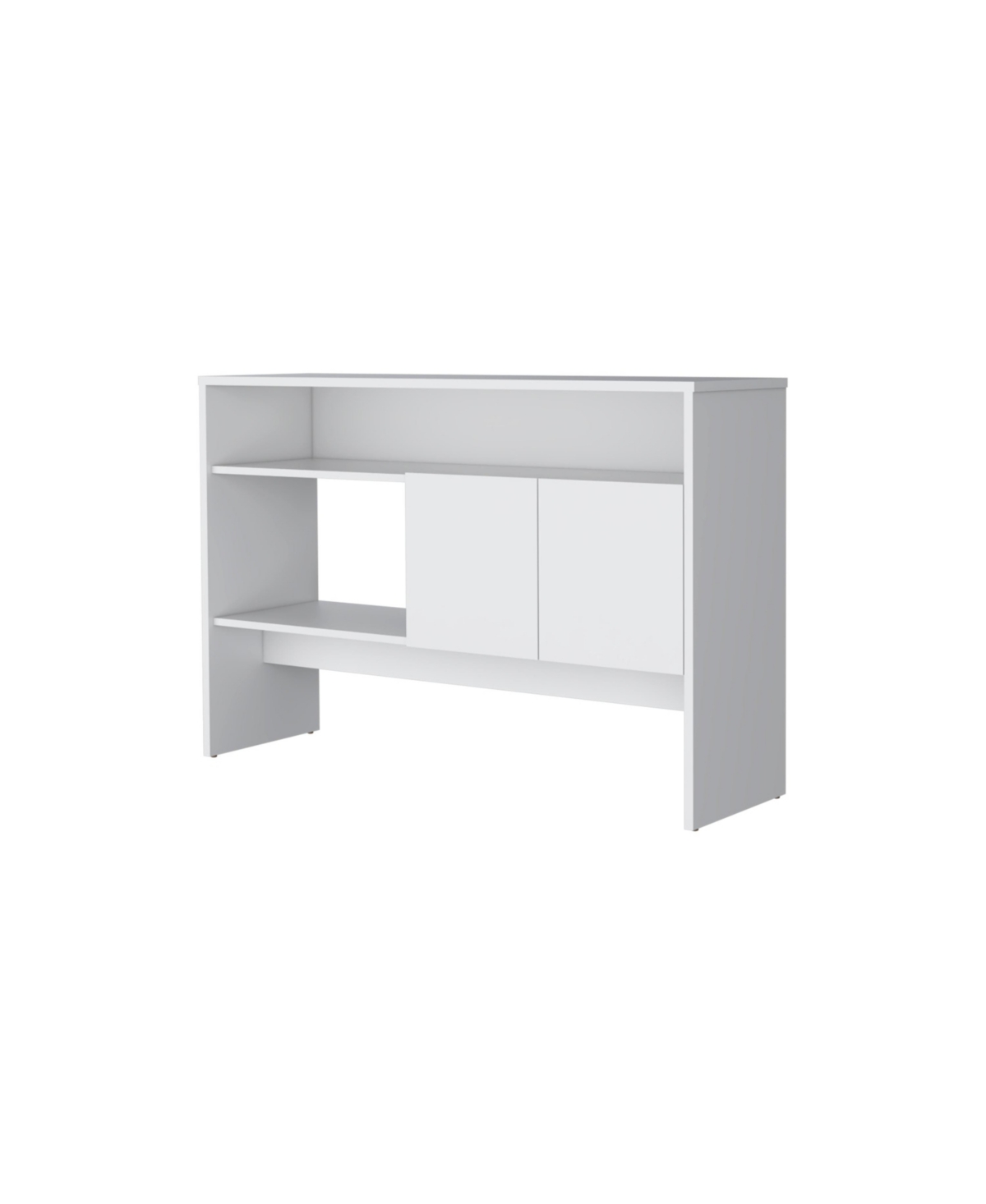 Fm Furniture Bylas Console Table in Melamine With Two Doors y Open Storage,- White