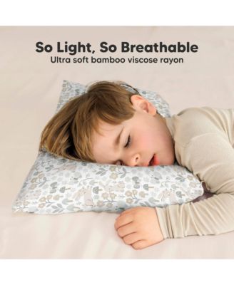 Cuddly Toddler Pillow with Pillowcase, 13X18 Kids Pillow for Sleeping, Small Travel Pillows, Nursery Pillow