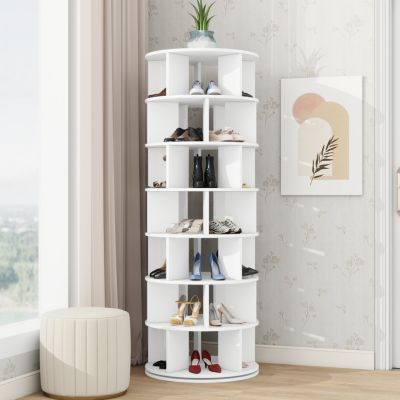 7-Tier Rotating Shoe Tower 360 Carousel Organizer