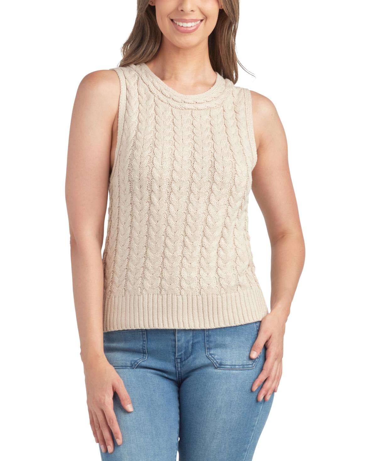 Bcx Juniors' Shaker-Stitched Sleeveless Sweater