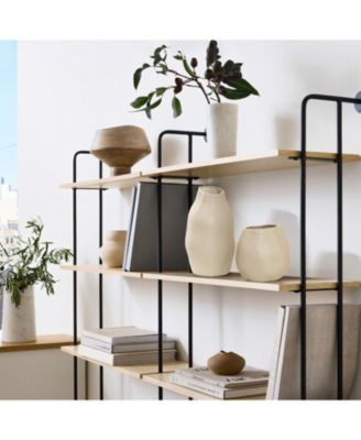 Ivory White Ceramic Modern Tall Vase