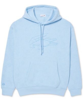 う*お様 LACOSTE リラックスフィット パーカー US XS ライトブルー Lacoste Men's Relaxed Fit Long Sleeve Flower Print Logo Hoodie