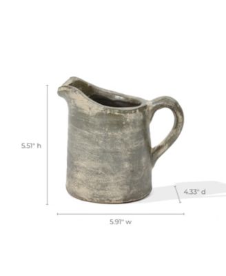 Rustic Farmhouse Brown Small Pitcher Terracotta Vase