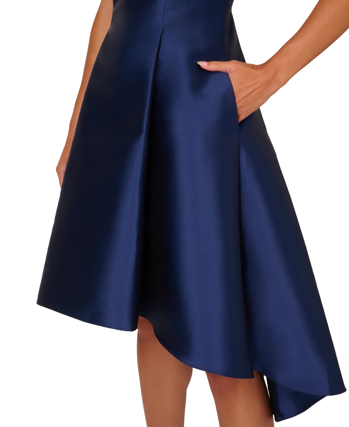 Adrianna Papell Women's Sequined Mikado One-Shoulder Dress