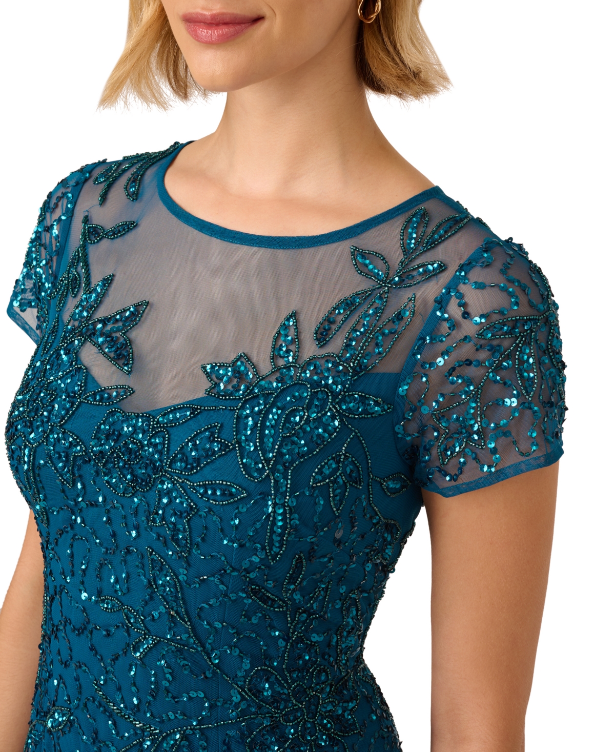 ADRIANNA PAPELL WOMEN'S BEADED SHEATH DRESS 