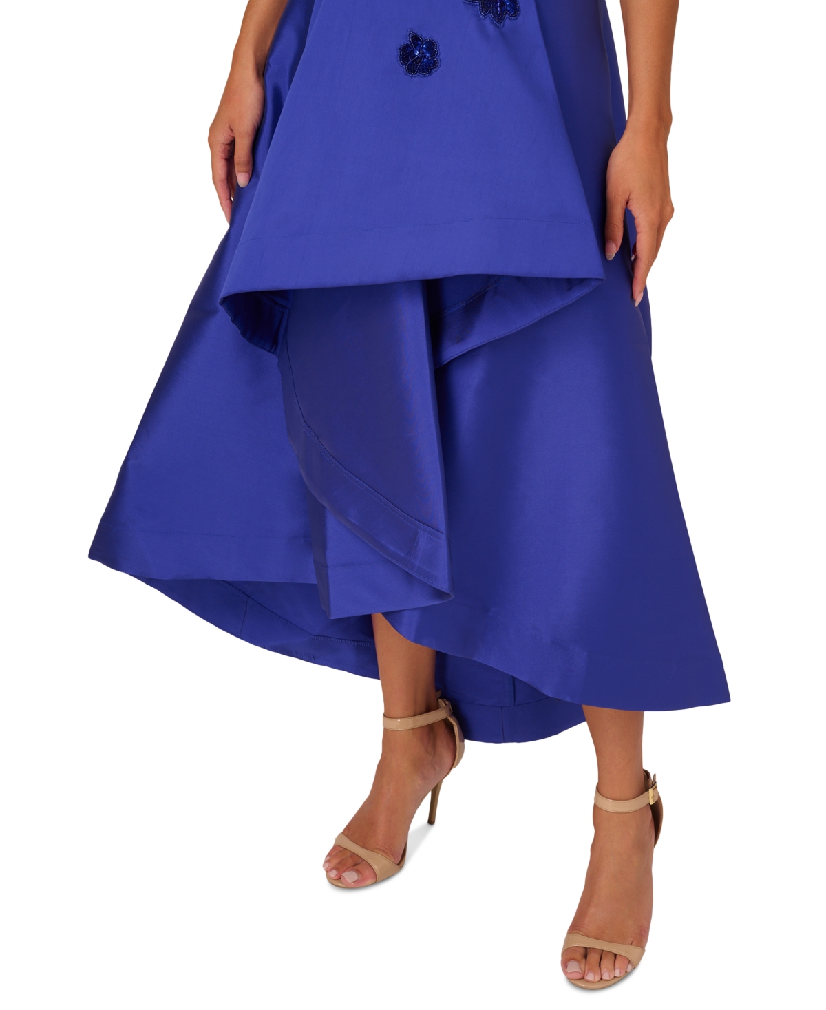 Adrianna Papell Women's Beaded Mikado High-Low Gown