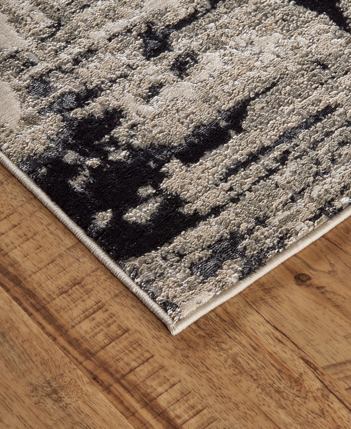 Feizy Micah 3339f 2'10"x7'10" Runner Area Rug In Black