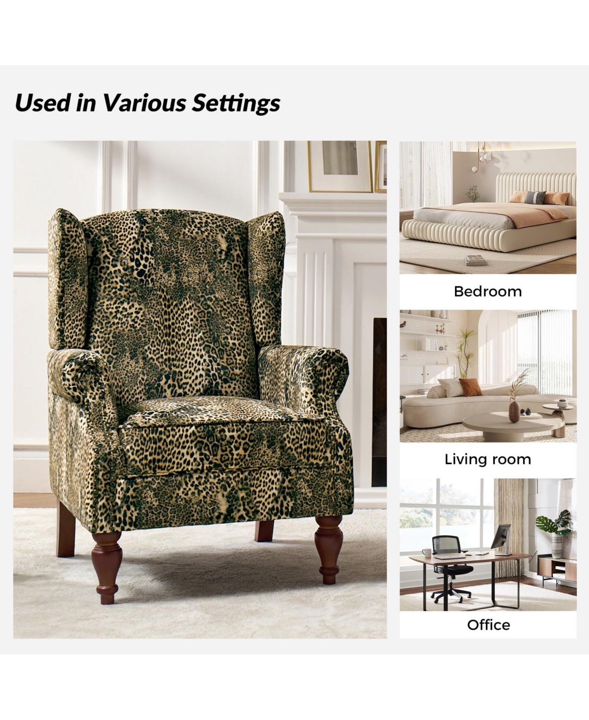 Hulala Home Jim Traditional Armchair with Thick Cushion