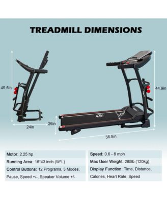 16 Inch Wide Foldable Home Treadmill w/ Bluetooth & Fitness Tracking App