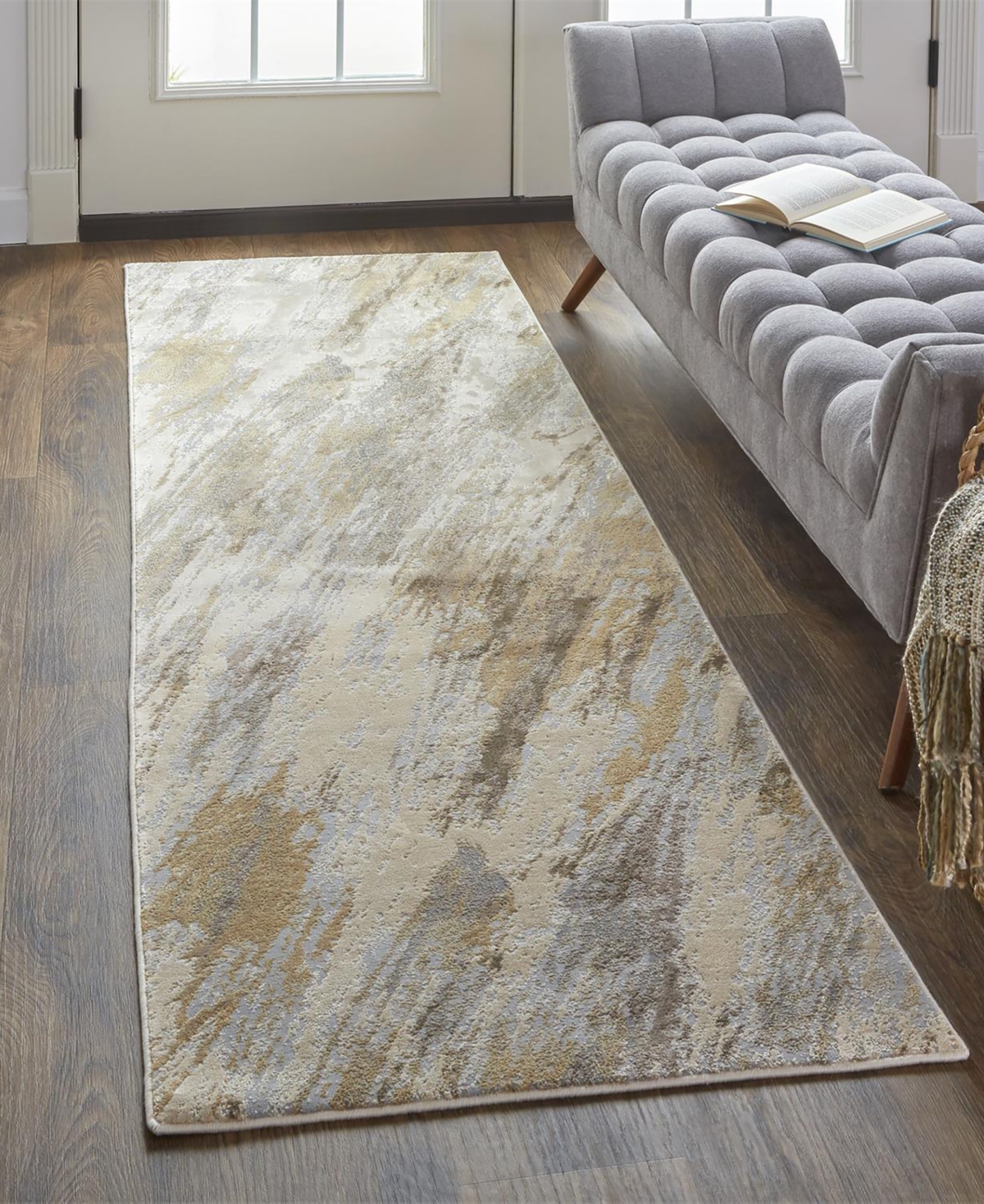 Shop Feizy Parker 3704f 2'6"x8' Runner Area Rug In Ivory,tan