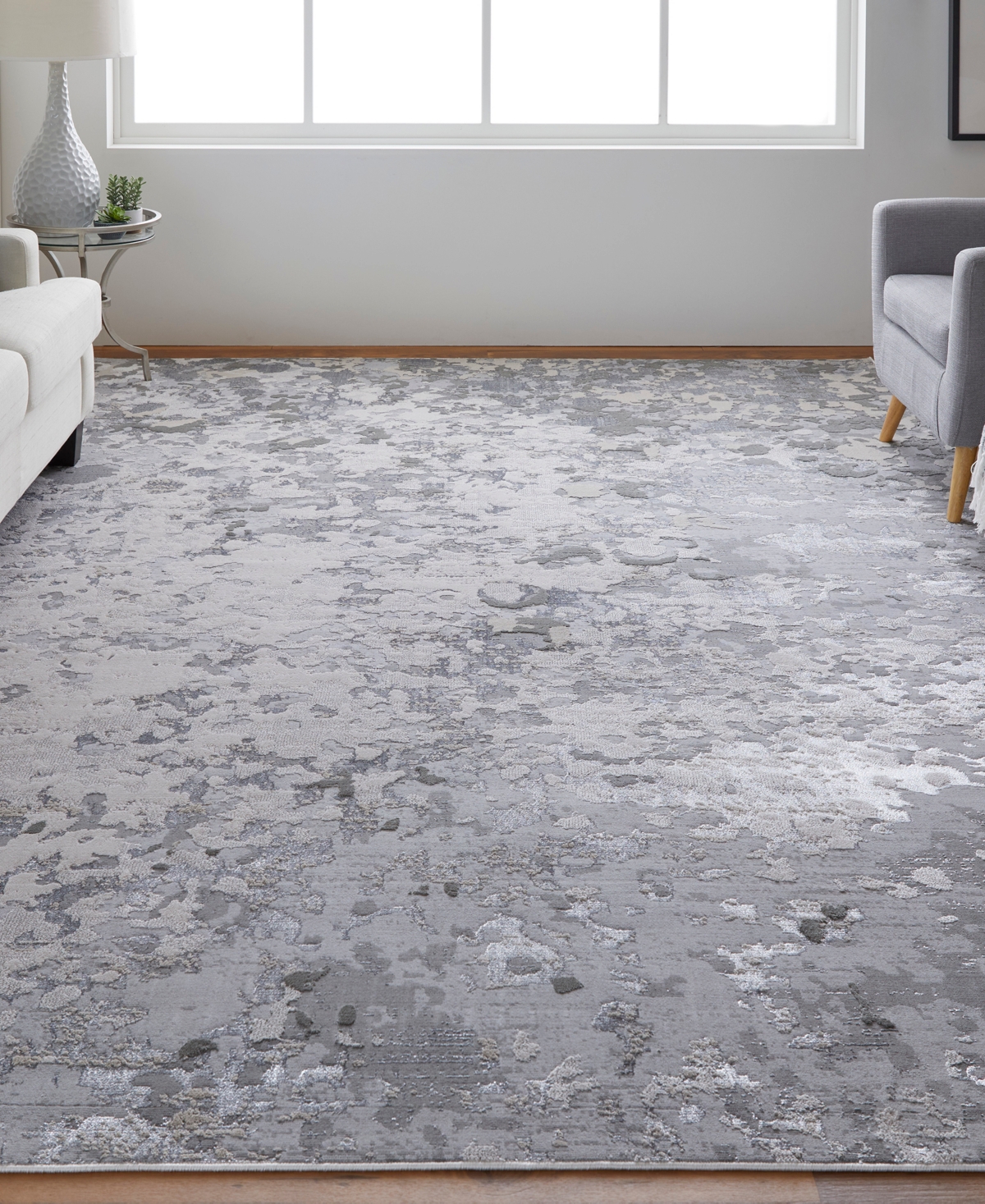 Shop Feizy Micah 3336f 8'x10' Area Rug In Silver