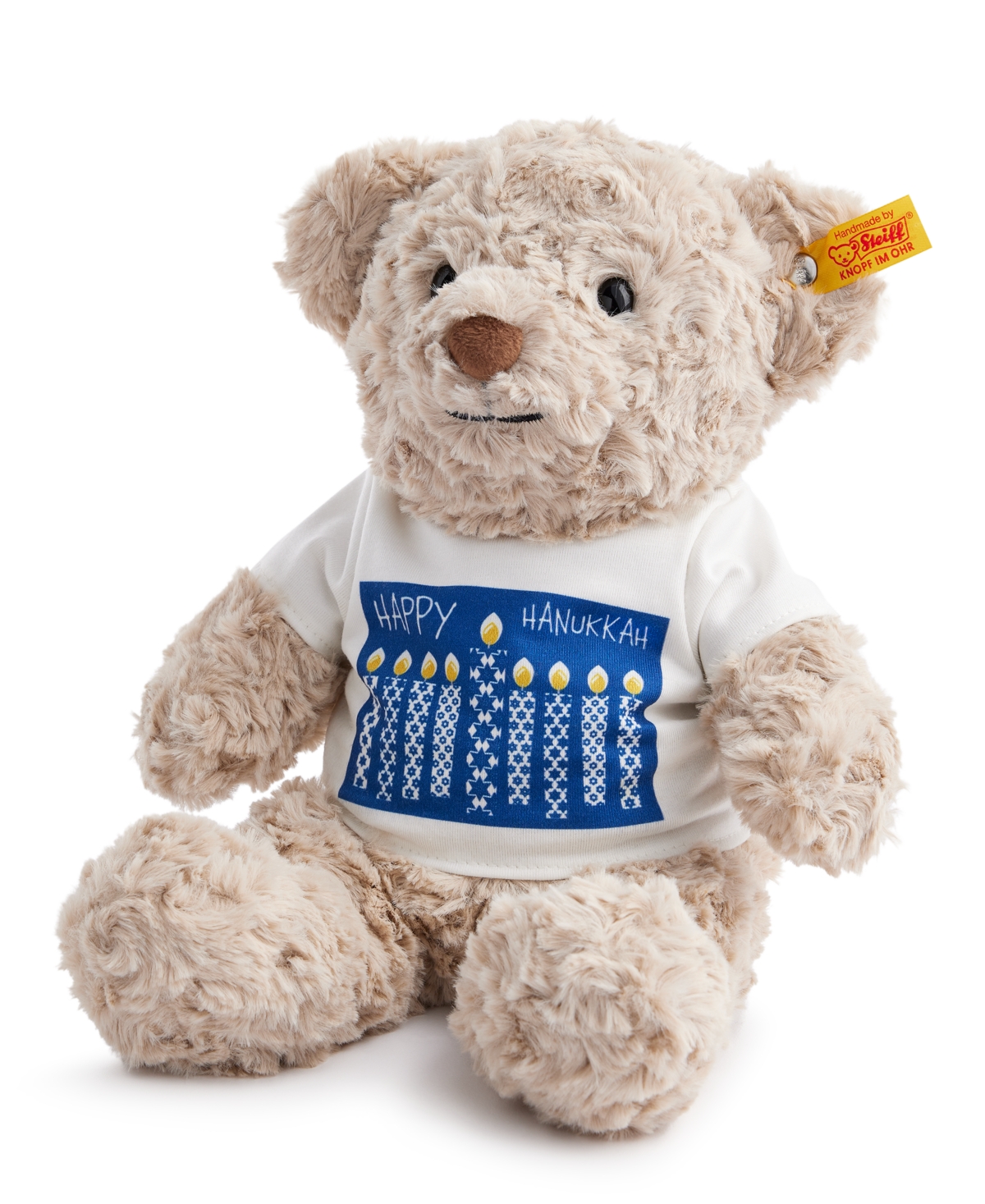 Steiff Hannukah Teddy Bear, 11" In Light Grey