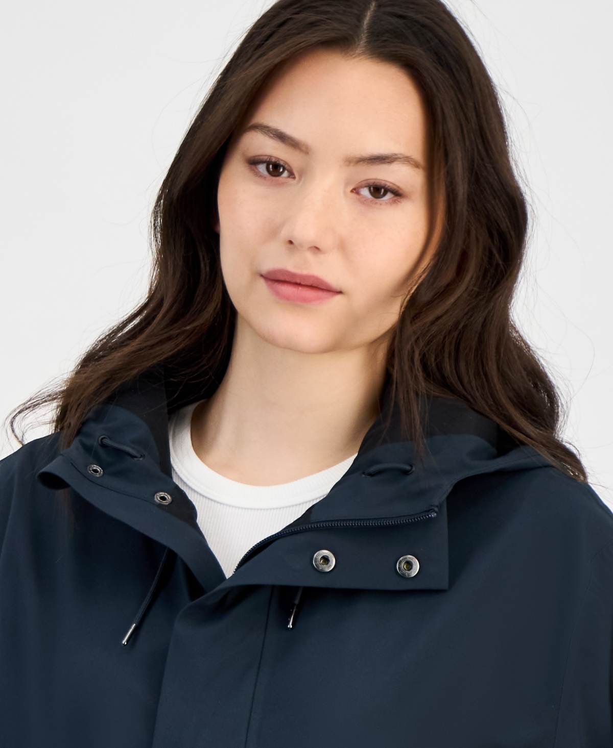 Rains Women's Short Zip-front Waterproof Raincoat In Navy