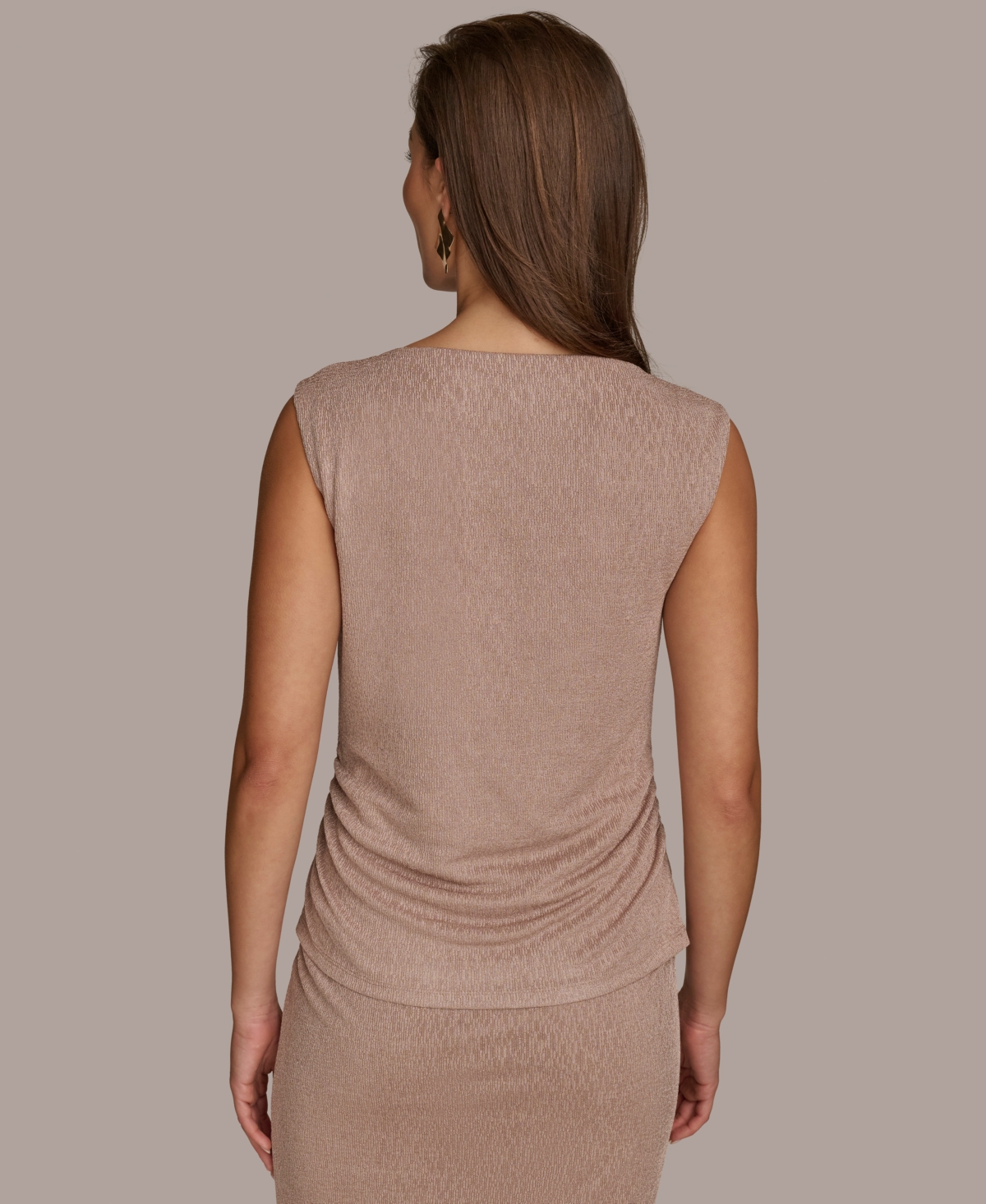 Donna Karan New York Women's Embellished-Shoulder Crinkle Top
