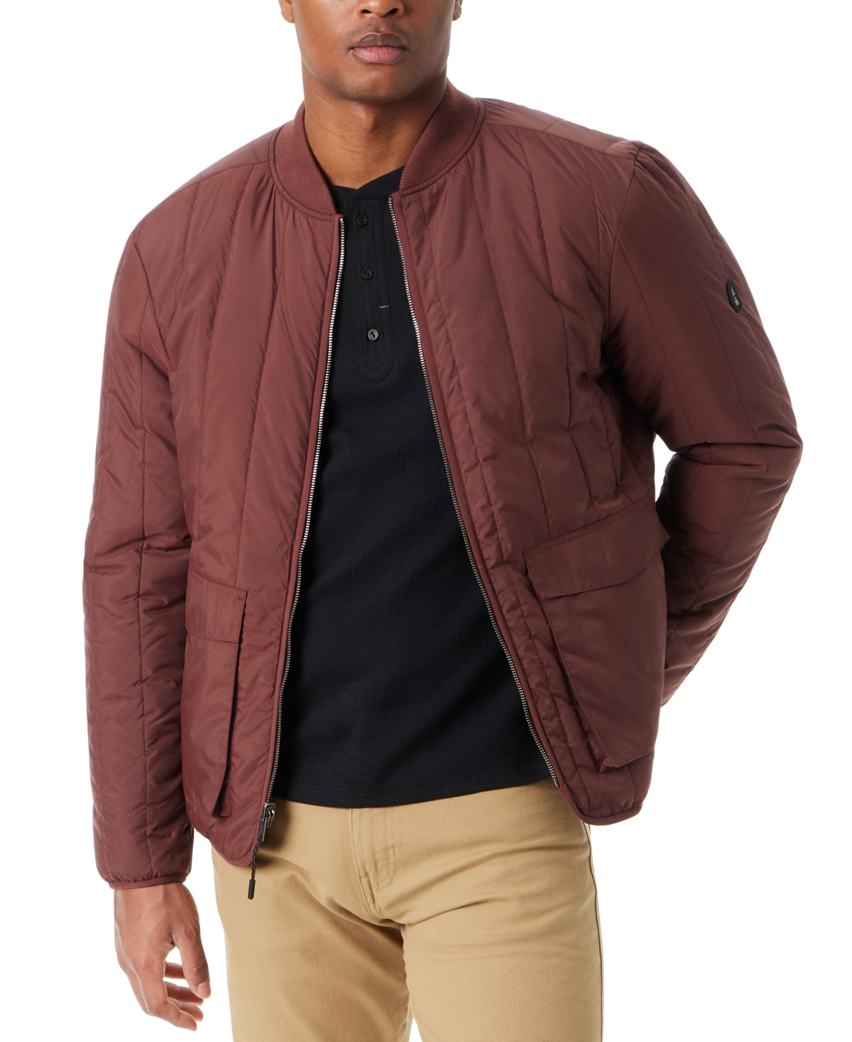 Men's Reversible Zip Front Liner Jacket - Rum Raisin